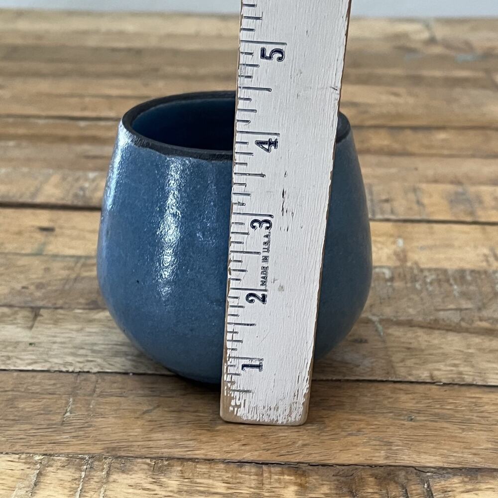 MATCH Stoneware Cup 3.75" Textured Blue Glaze Finish